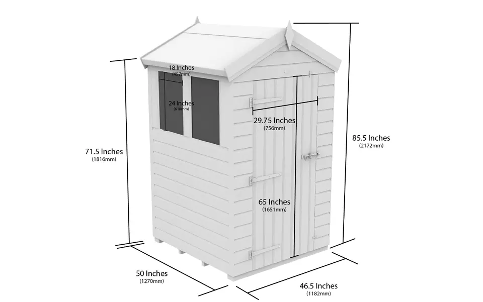 Premium Wooden Garden Storage Shed 4x4ft