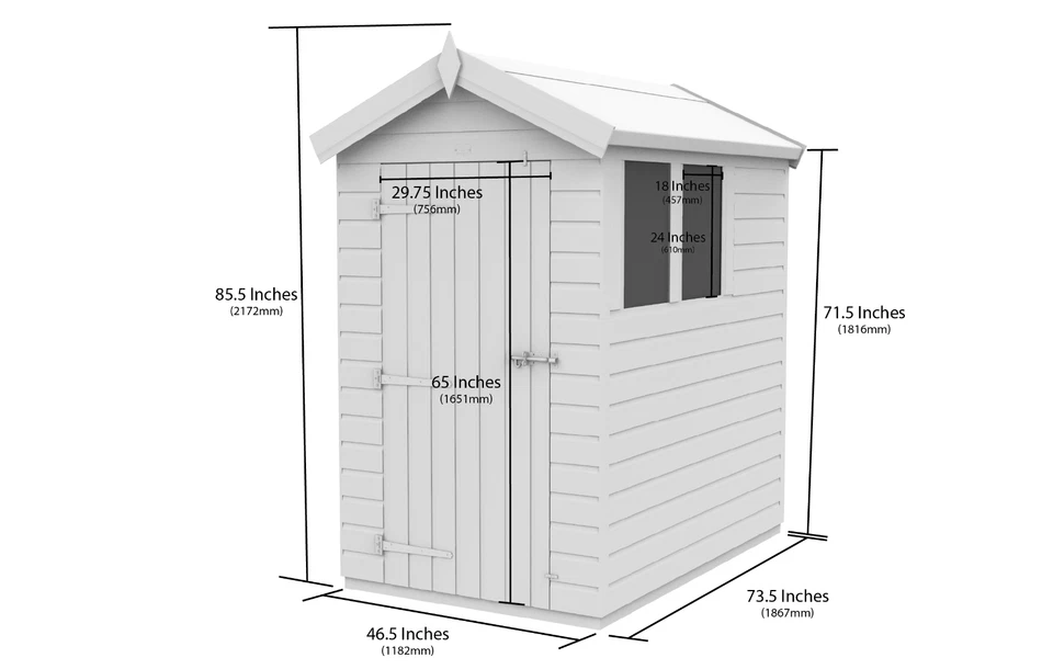 Premium Wooden Garden Storage Shed 4x6ft