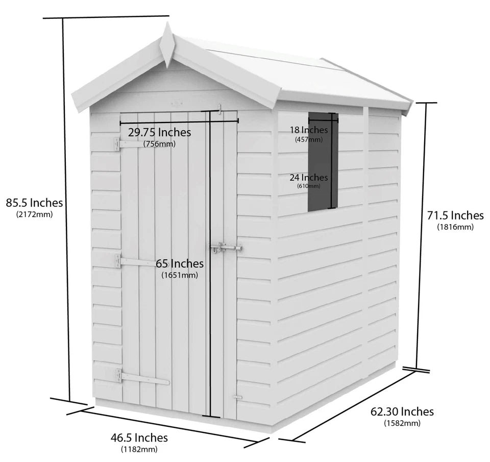 Premium Wooden Garden Storage Shed 4x5ft