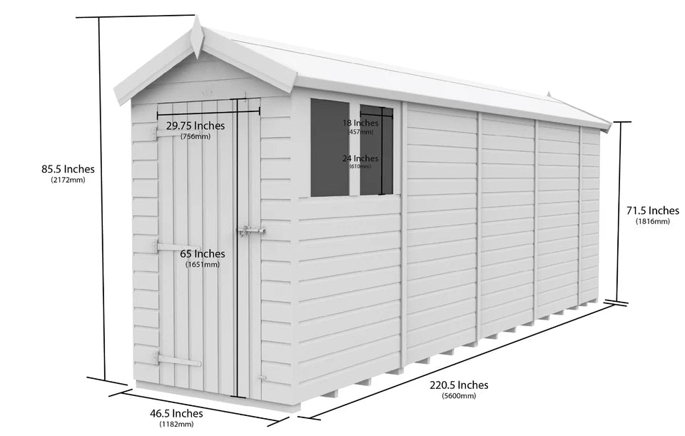 Premium Wooden Garden Storage Shed 4x19ft