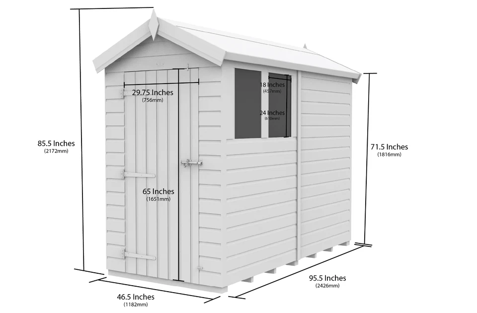 Premium Wooden Garden Storage Shed 4x8ft