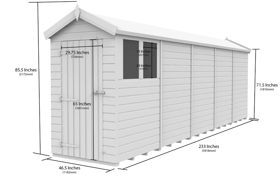 Premium Wooden Garden Storage Shed 4x20ft