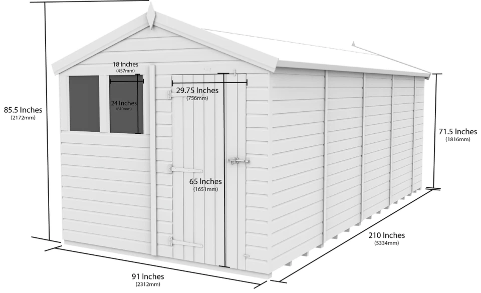 Premium Wooden Garden Storage Shed 8x18ft