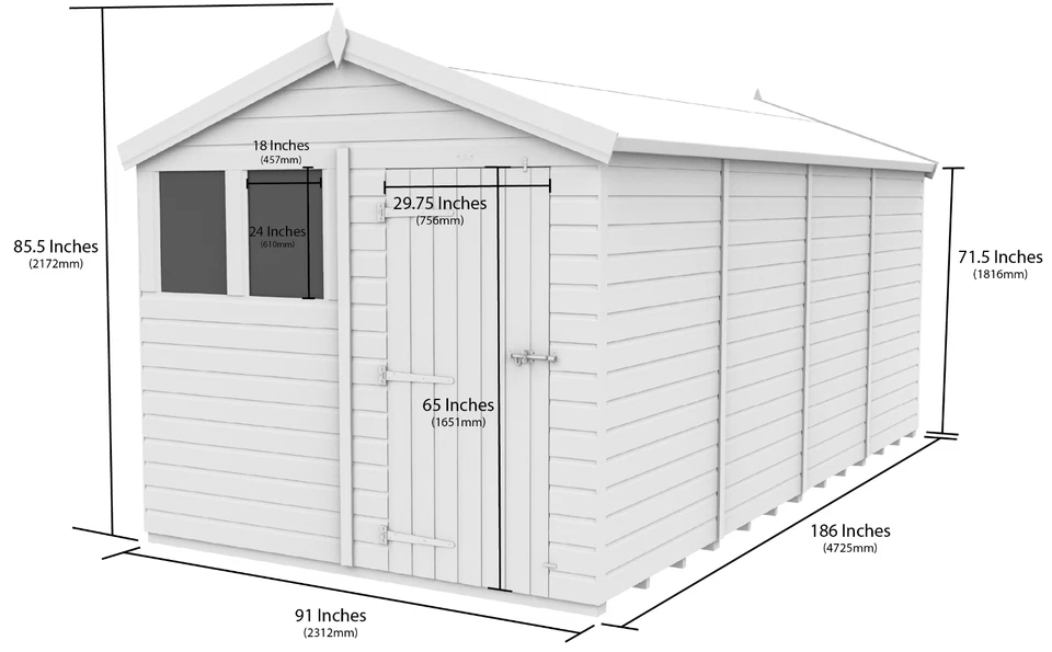 Premium Wooden Garden Storage Shed 8x16ft