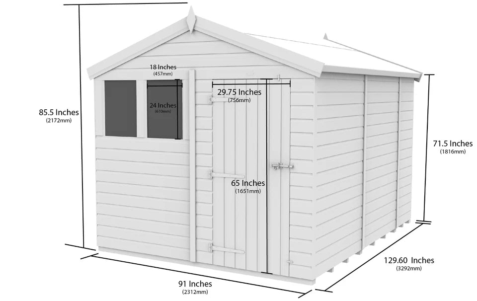 Premium Wooden Garden Storage Shed 8x11ft