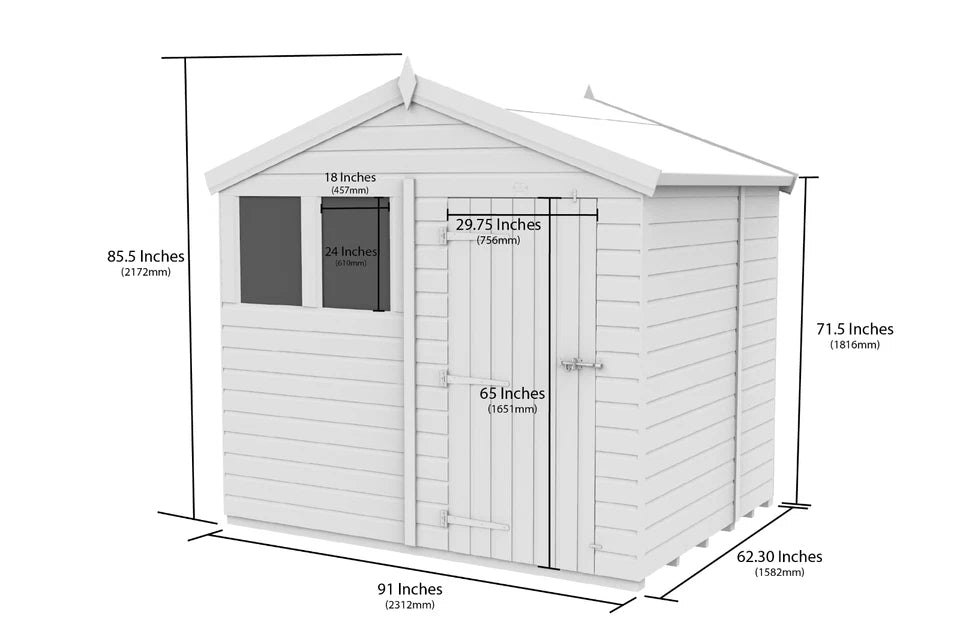 Premium Wooden Garden Storage Shed 8x5ft
