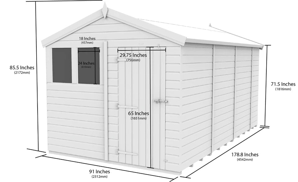Premium Wooden Garden Storage Shed 8x15ft