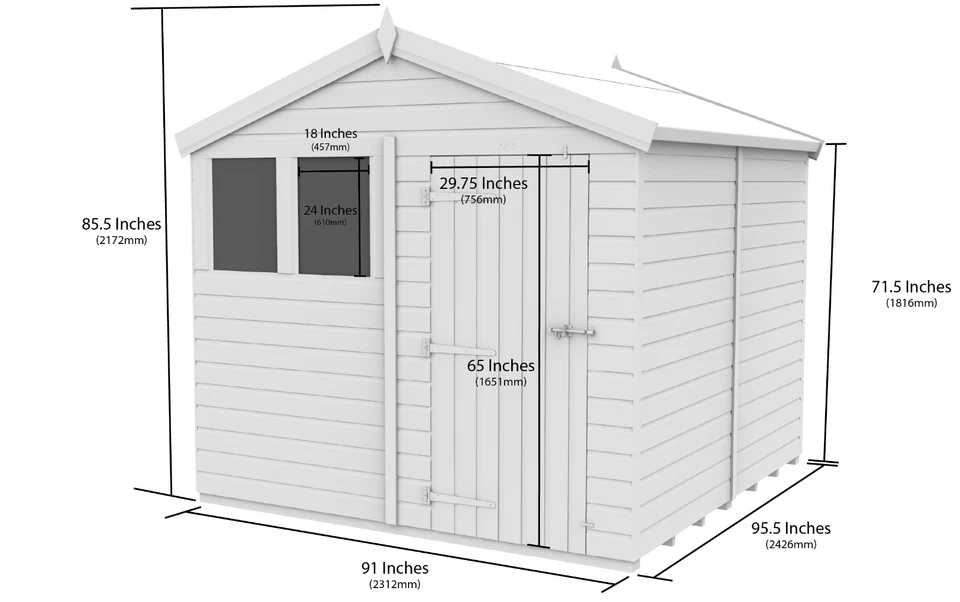 Premium Wooden Garden Storage Shed 8x8ft