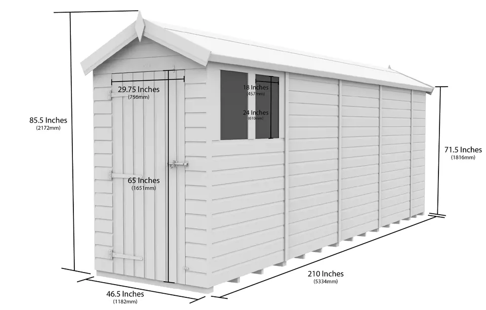 Premium Wooden Garden Storage Shed 4x18ft