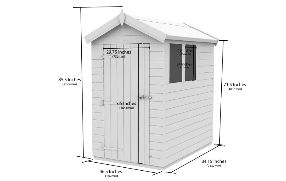 Premium Wooden Garden Storage Shed 4x7ft