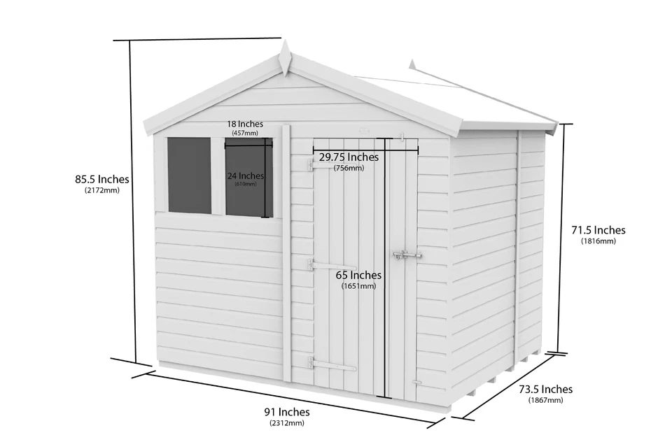 Premium Wooden Garden Storage Shed 8x6ft