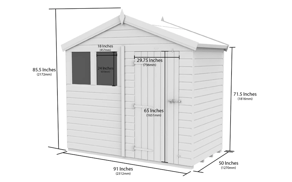 Premium Wooden Garden Storage Shed 8x4ft