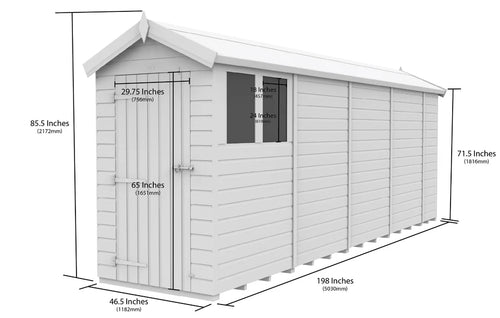 Premium Wooden Garden Storage Shed 4x17ft