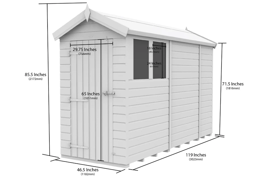 Premium Wooden Garden Storage Shed 4x10ft