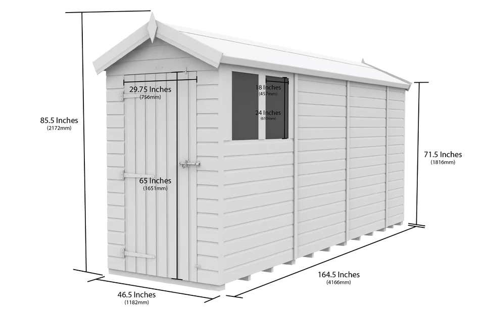 Premium Wooden Garden Storage Shed 4x14ft