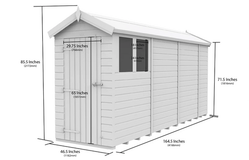 Premium Wooden Garden Storage Shed 4x14ft