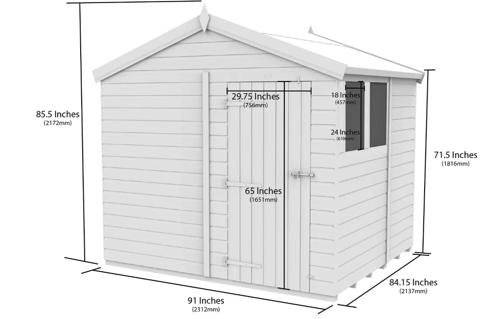 Premium Wooden Garden Storage Shed 8x7ft