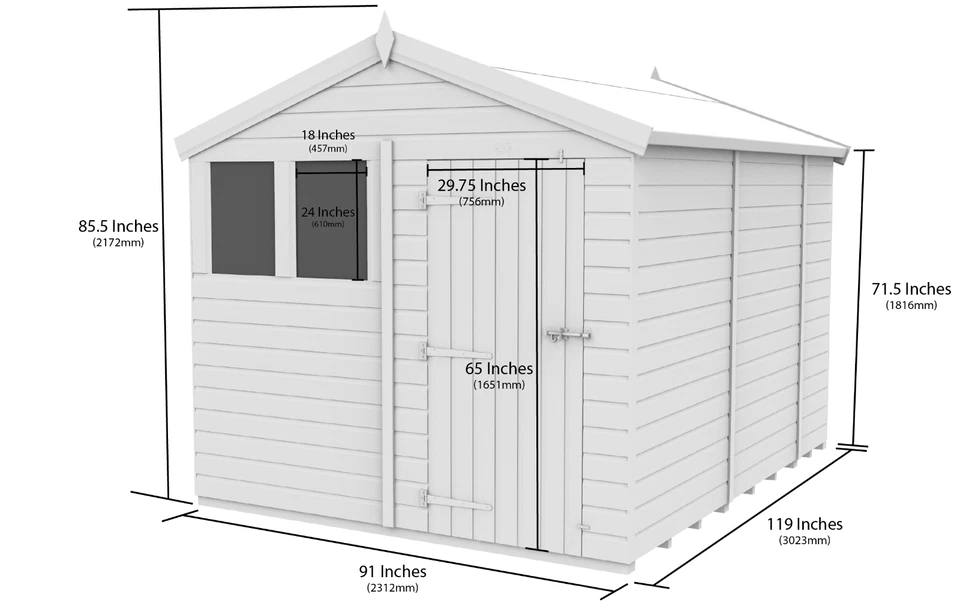 Premium Wooden Garden Storage Shed 8x10ft