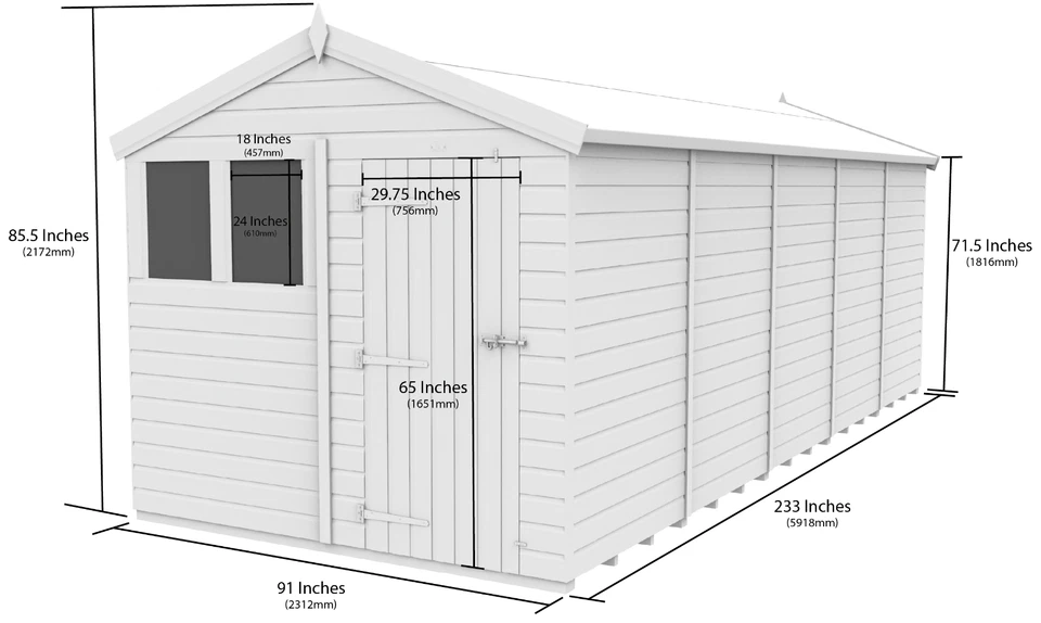 Premium Wooden Garden Storage Shed 8x20ft